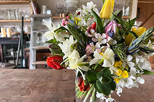 Harvesting April flowers