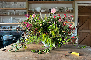 A 17th century still life inspired floral arrangement