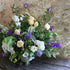 Blue and white wedding flowers