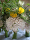 A Common Farm Flowers buttonhole is a miniature work of art, made with five little stems of gorgeous detail, bound with raffia, pinned in advance, delivered in their own individual test tube to keep it fresh as a daisy until the very last minute. Grown, cut, arranged by Somerset flower farmer & florist Georgie Newbery.