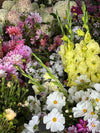 A DIY bucket of cut flowers available for collection, for you to arrange for your wedding as you please. Perfect for DIY wedding flowers, whether it's for your bouquet, buttonholes, jam jar posies or to dress your venue. Wedding flowers by Somerset florist, Common Farm Flowers.